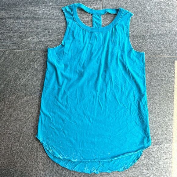 NWOT Chaser Sleeveless Tank Top Cut-Out Back Festival Style in Turquoise Small - Picture 6 of 16
